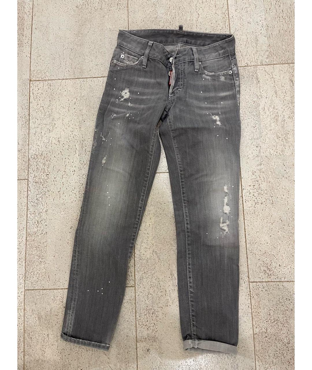 DSQUARED2 Серые хлопковые джинсы слим, фото 5