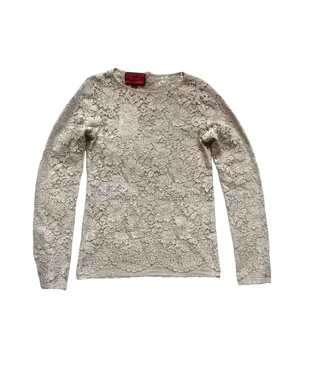GUCCI Бежевая хлопковая блузы, фото 3
