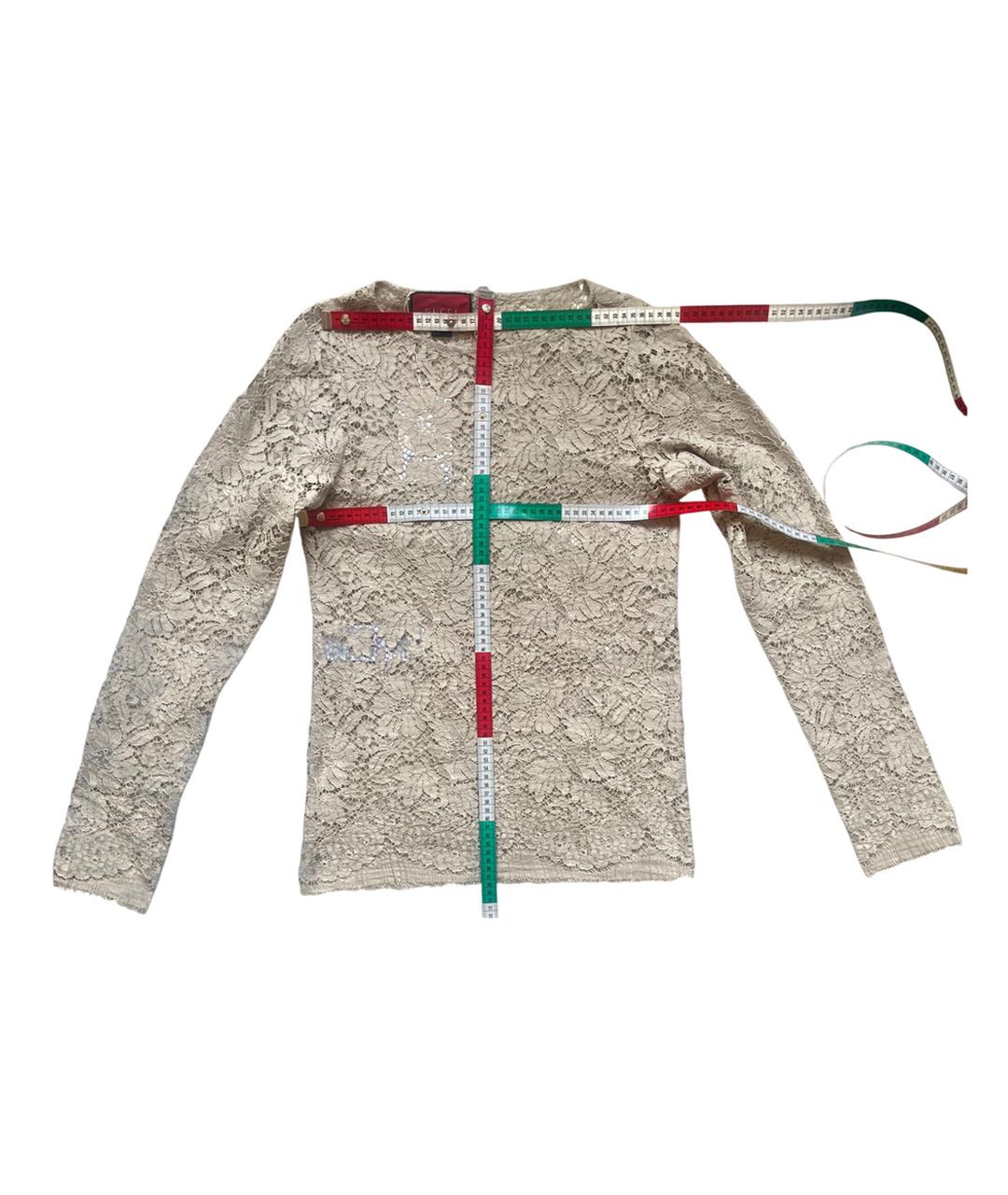 GUCCI Бежевая хлопковая блузы, фото 6