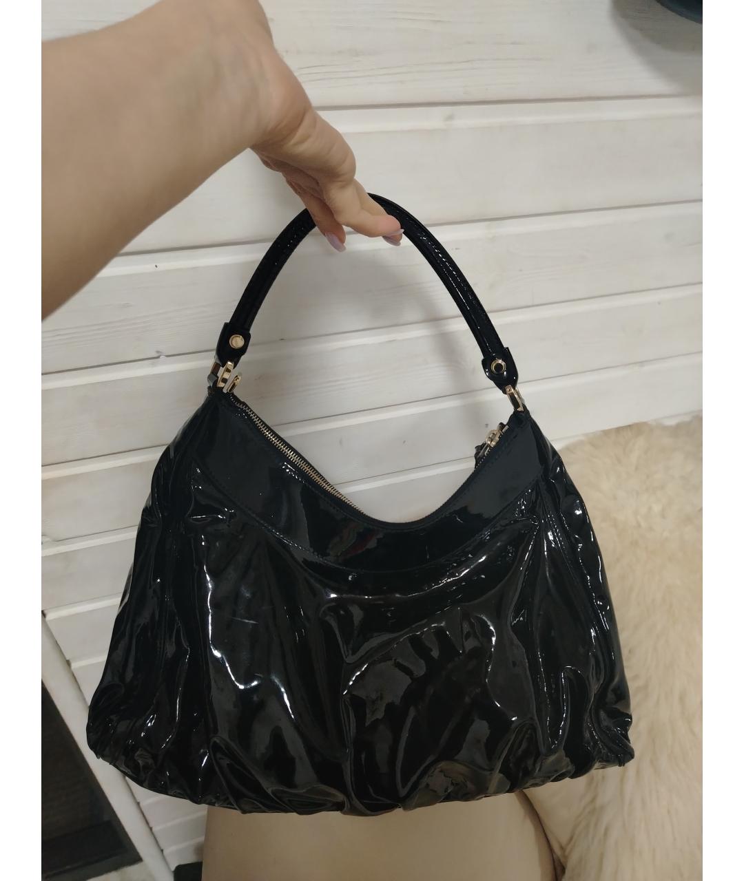 GUCCI Черная сумка через плечо из лакированной кожи, фото 2