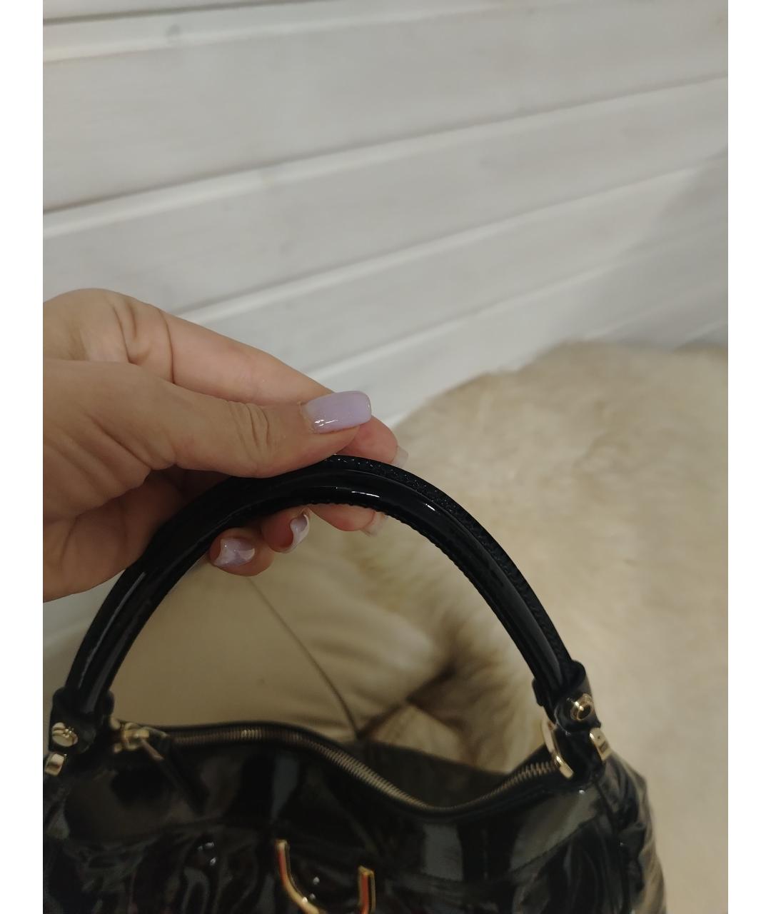 GUCCI Черная сумка через плечо из лакированной кожи, фото 4