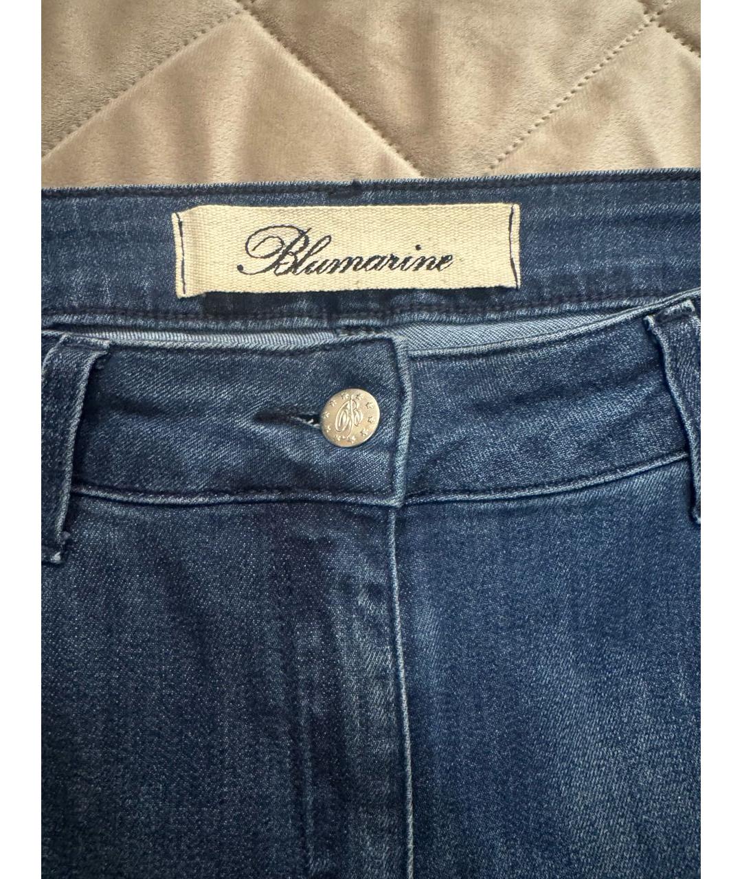 BLUMARINE Темно-синие хлопковые джинсы клеш, фото 5