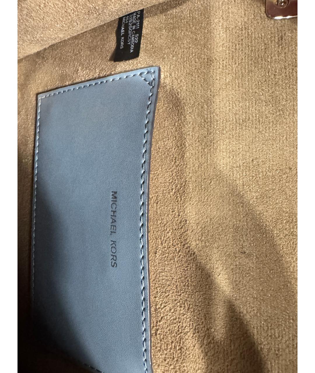 MICHAEL KORS Голубая сумка через плечо из искусственной кожи, фото 7