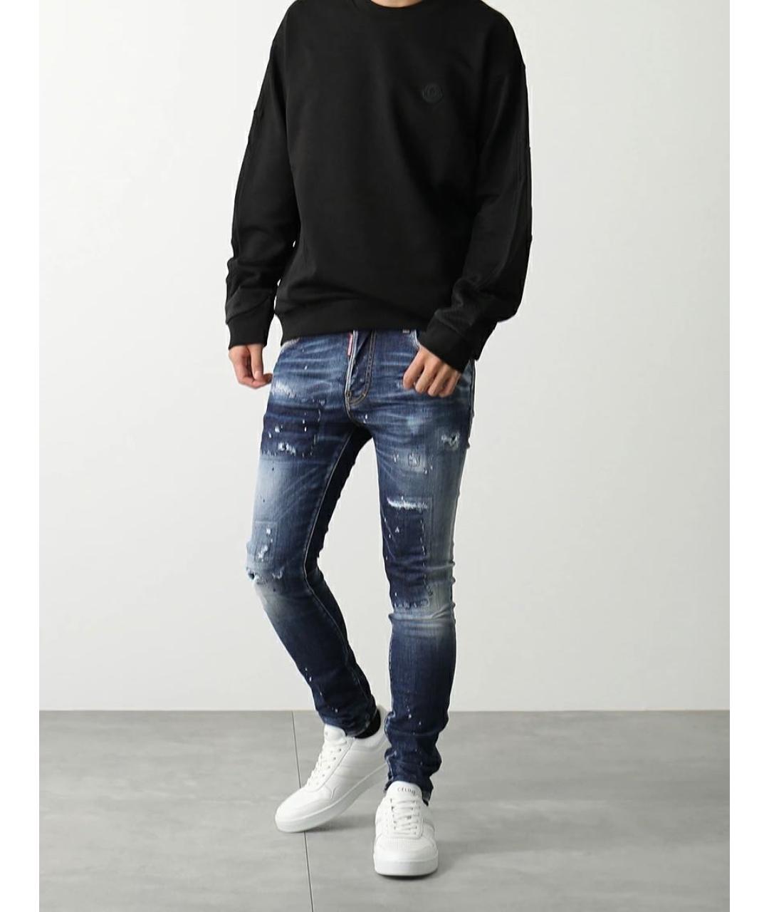 DSQUARED2 Синие хлопко-эластановые джинсы скинни, фото 8