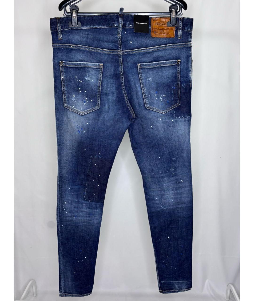 DSQUARED2 Синие хлопко-эластановые джинсы скинни, фото 3