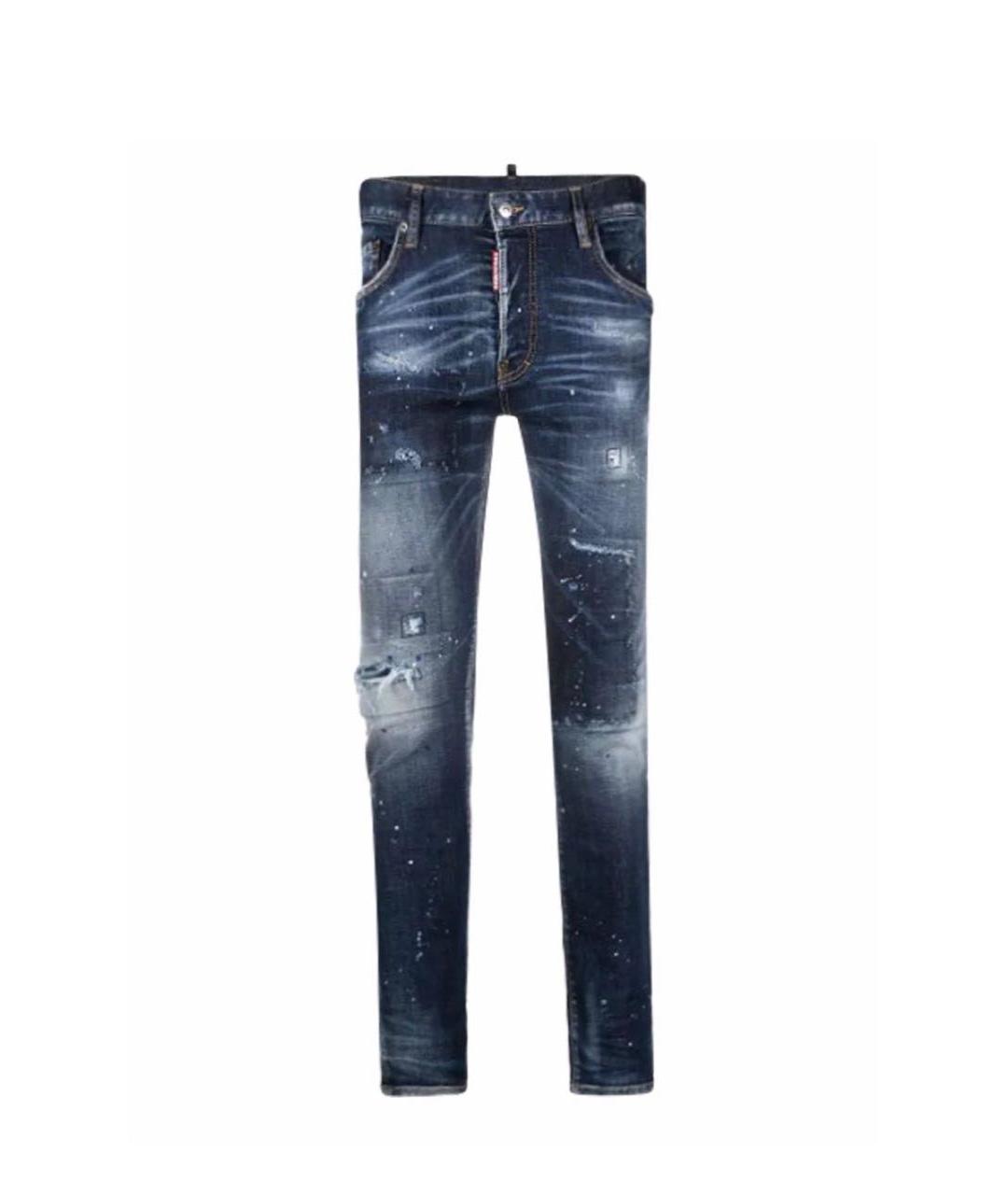 DSQUARED2 Синие хлопко-эластановые джинсы скинни, фото 1