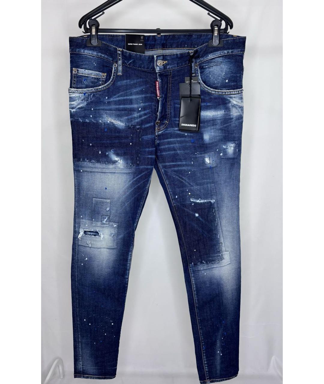 DSQUARED2 Синие хлопко-эластановые джинсы скинни, фото 2