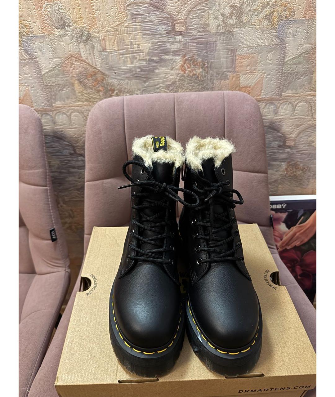 DR. MARTENS Черные кожаные ботинки, фото 2