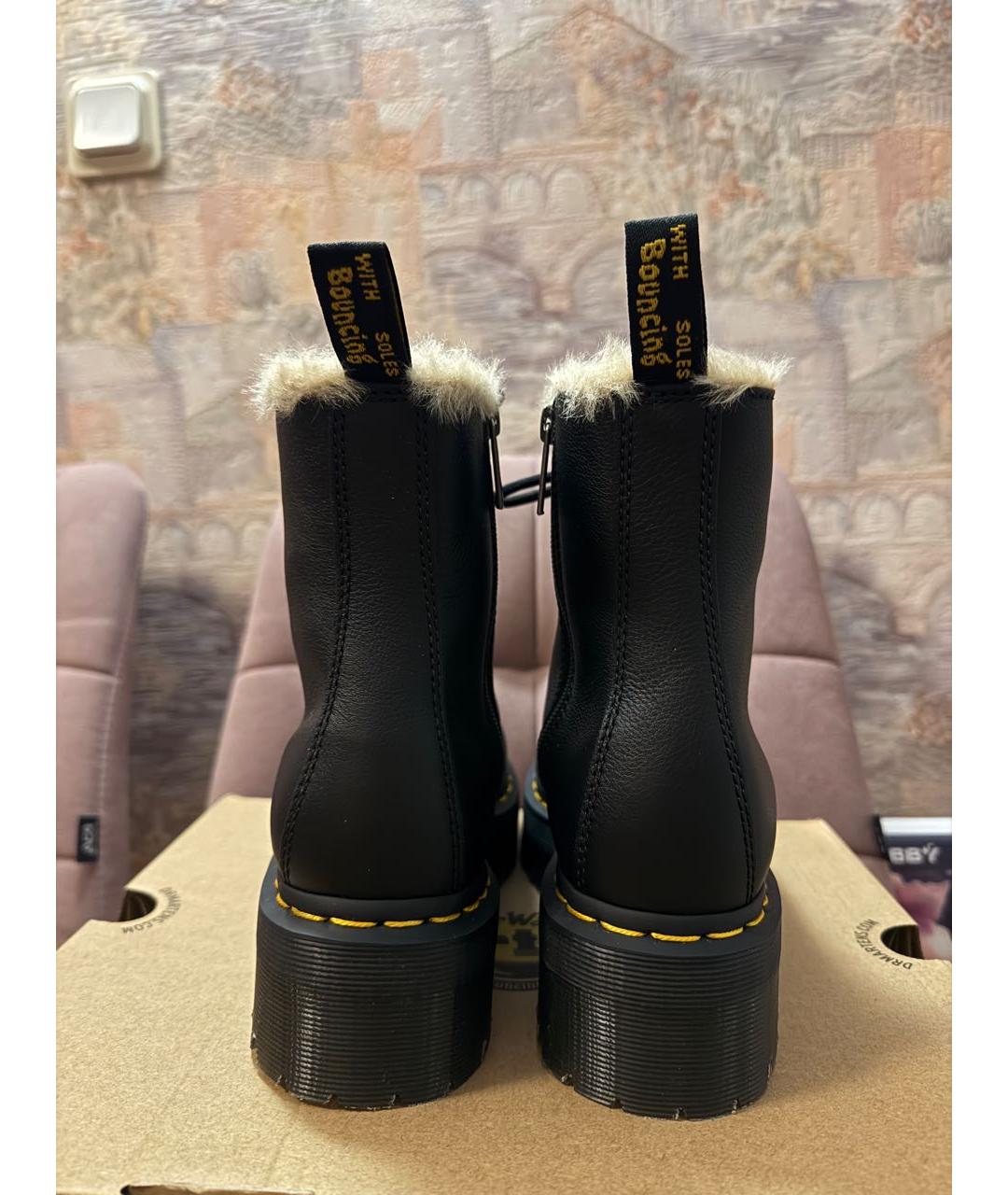 DR. MARTENS Черные кожаные ботинки, фото 4