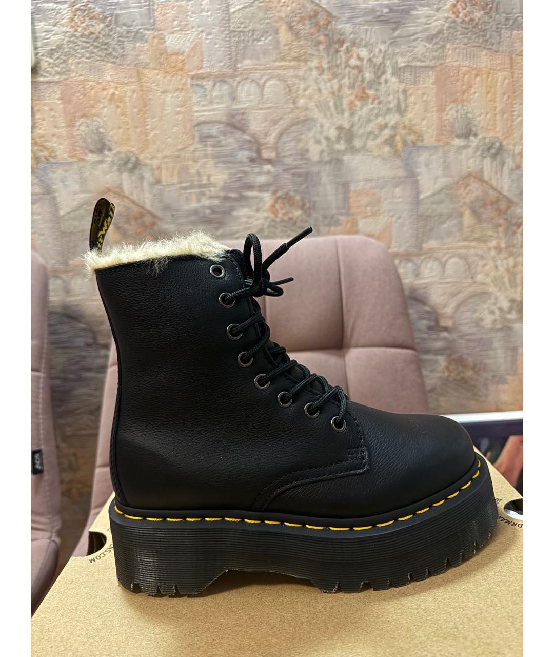 DR. MARTENS Черные кожаные ботинки, фото 7