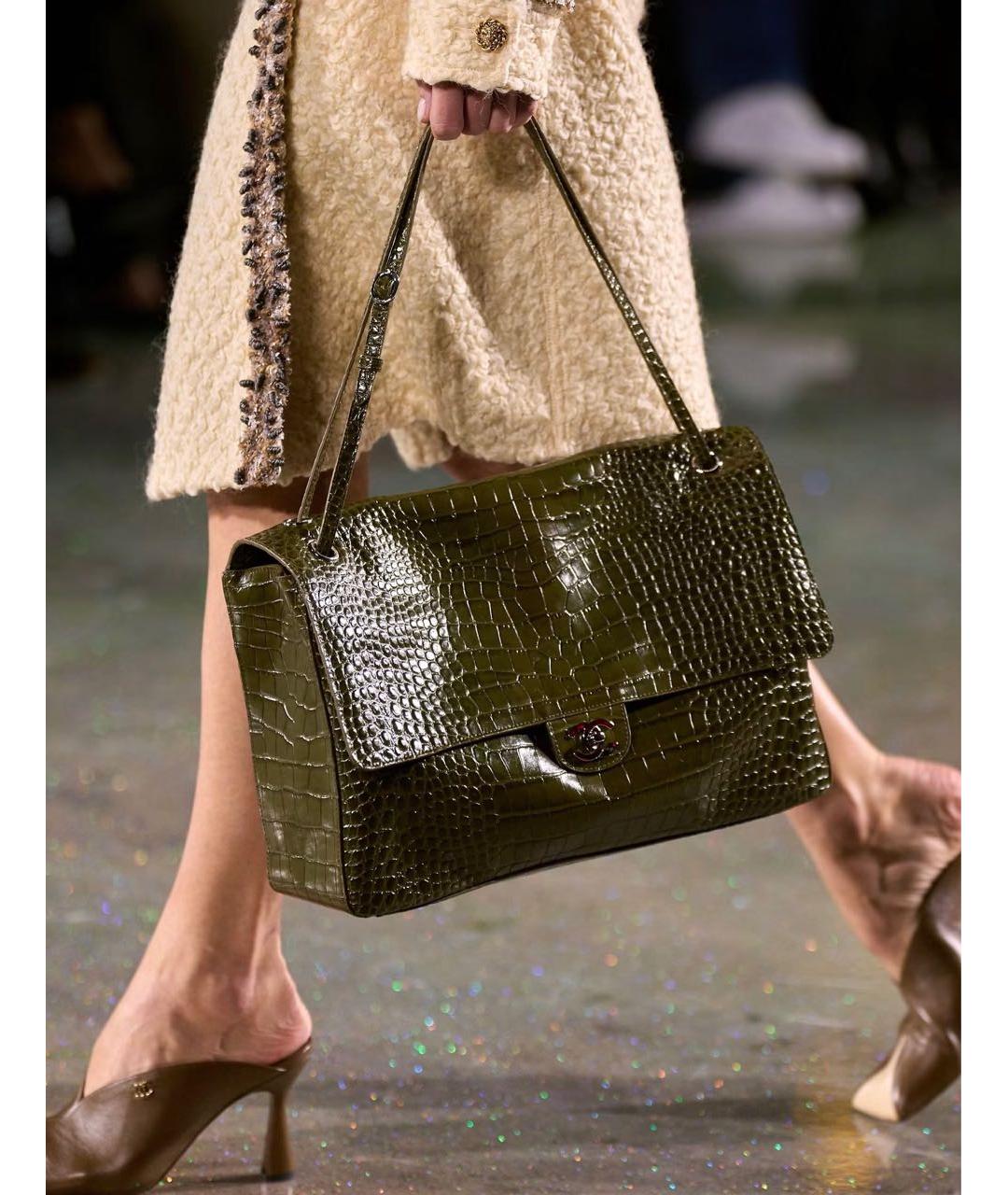 CHANEL Зеленая кожаная сумка через плечо, фото 4