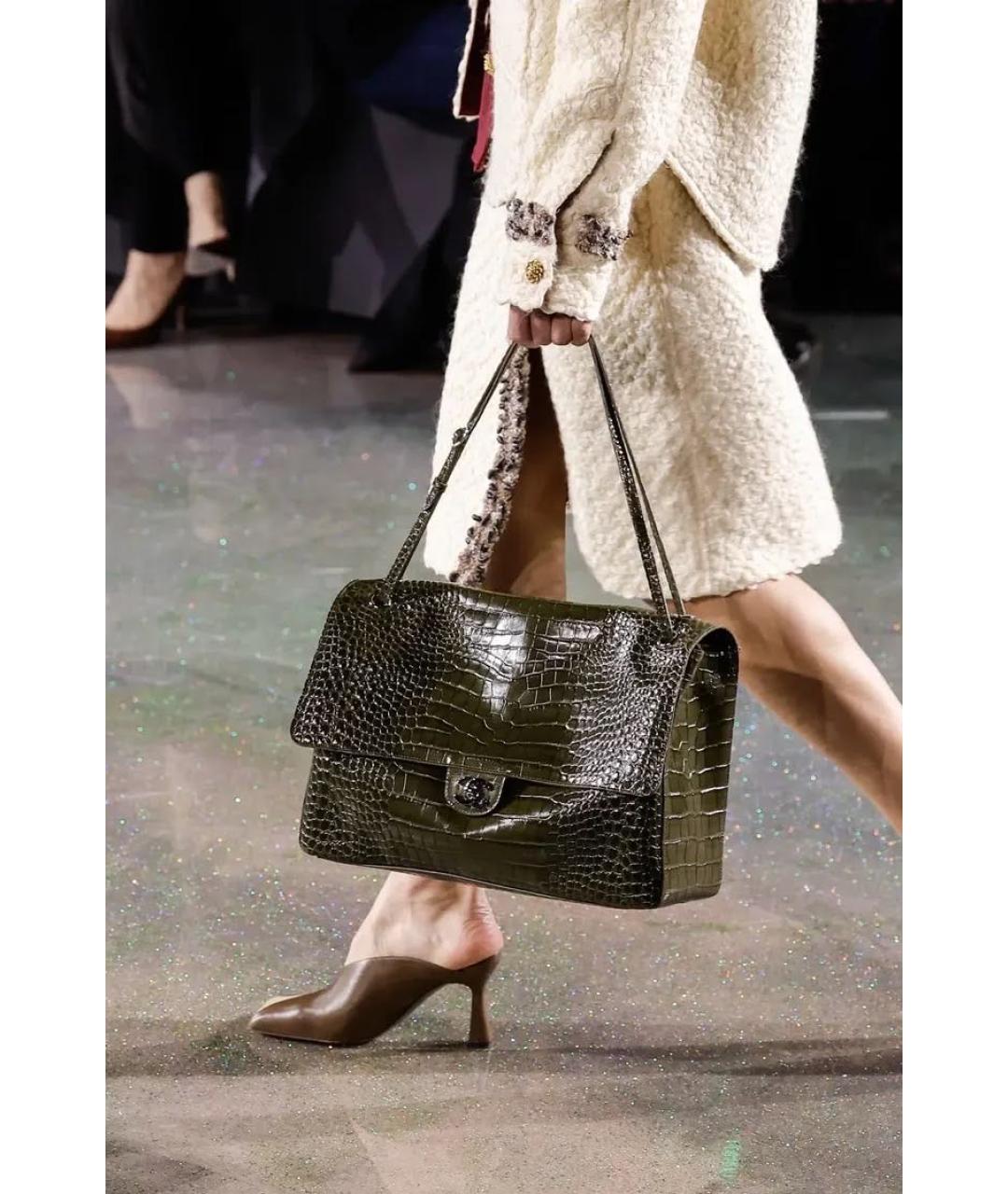 CHANEL Зеленая кожаная сумка через плечо, фото 3