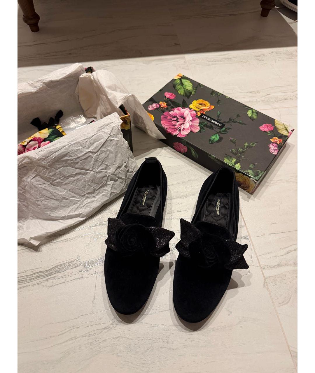 DOLCE&GABBANA Черные замшевые лоферы, фото 5