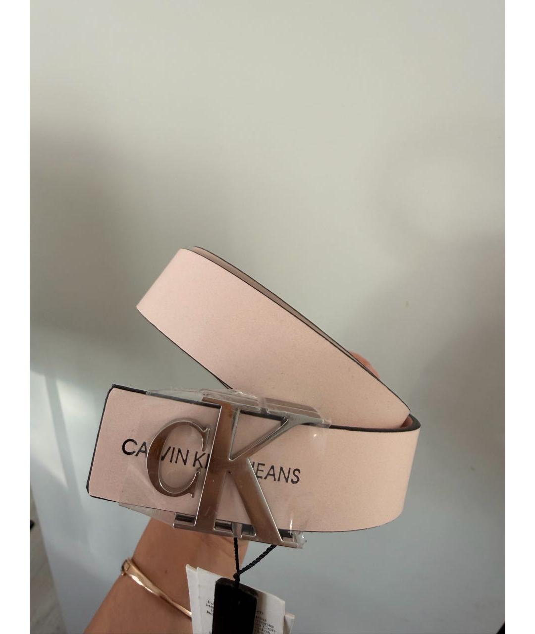 CALVIN KLEIN Розовый кожаный ремень, фото 5