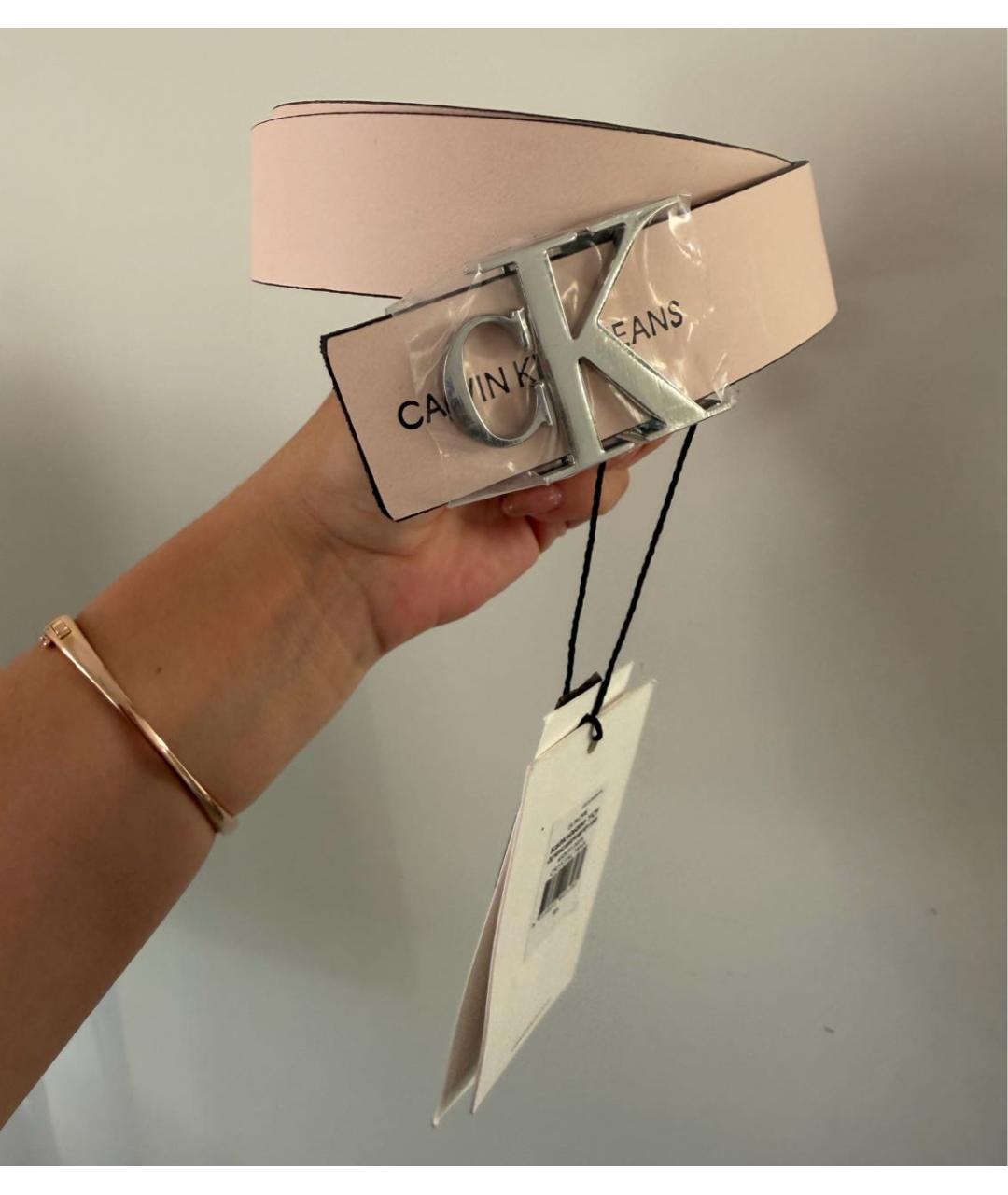 CALVIN KLEIN Розовый кожаный ремень, фото 6