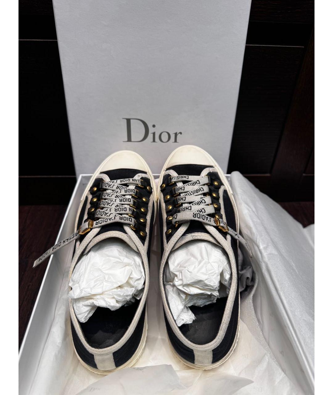 CHRISTIAN DIOR Черные текстильные кеды, фото 3