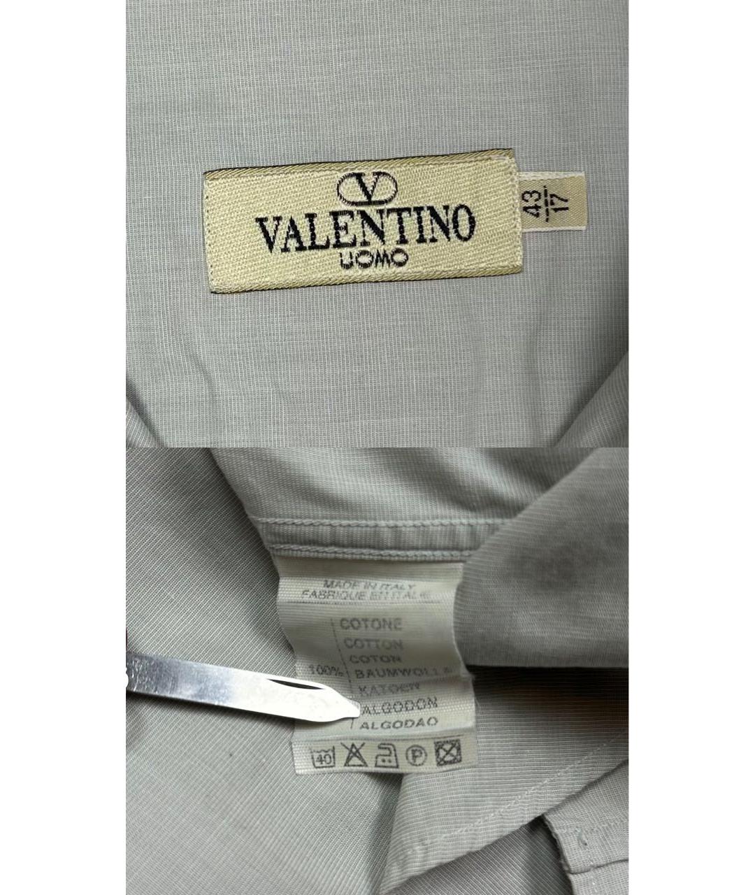 VALENTINO Серая хлопковая классическая рубашка, фото 8