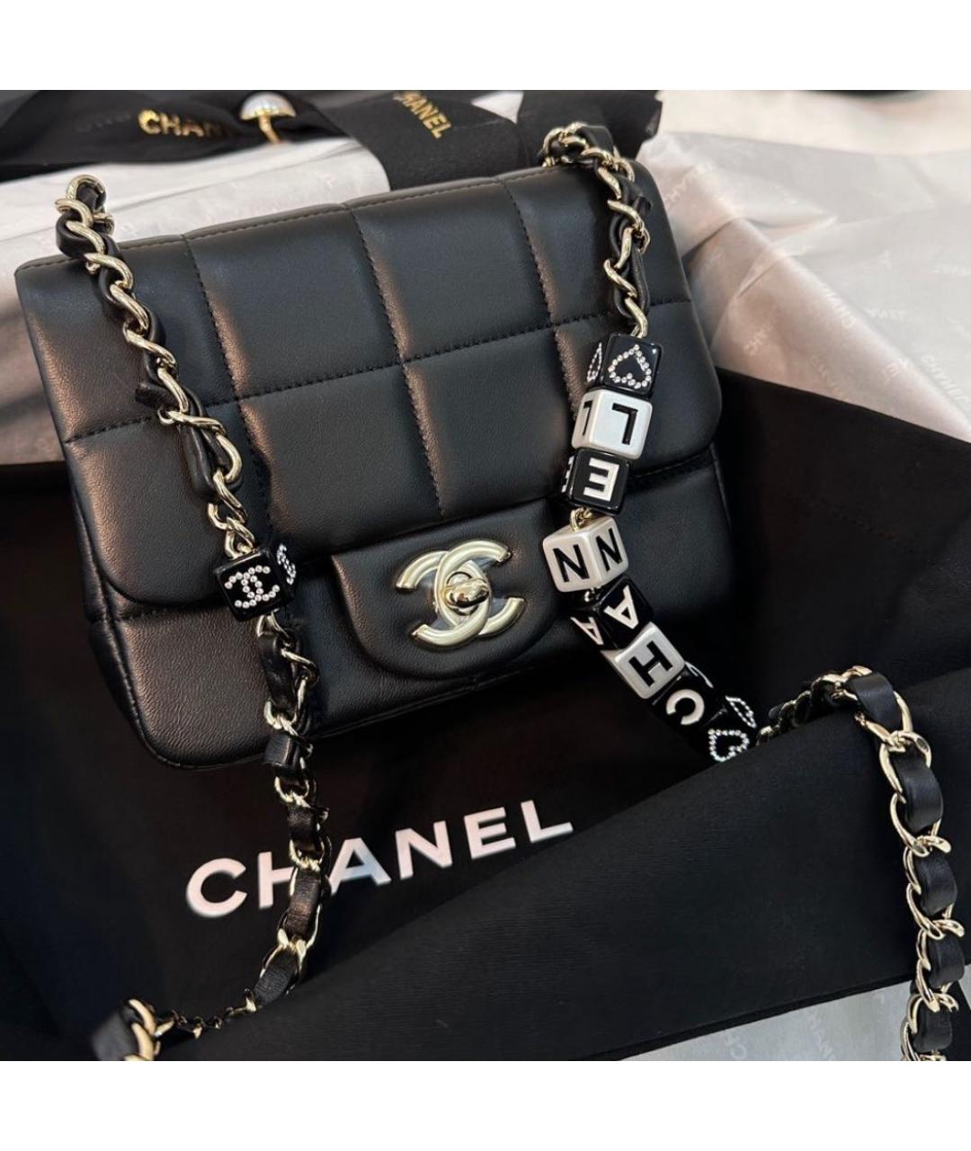 CHANEL Черная кожаная сумка через плечо, фото 5