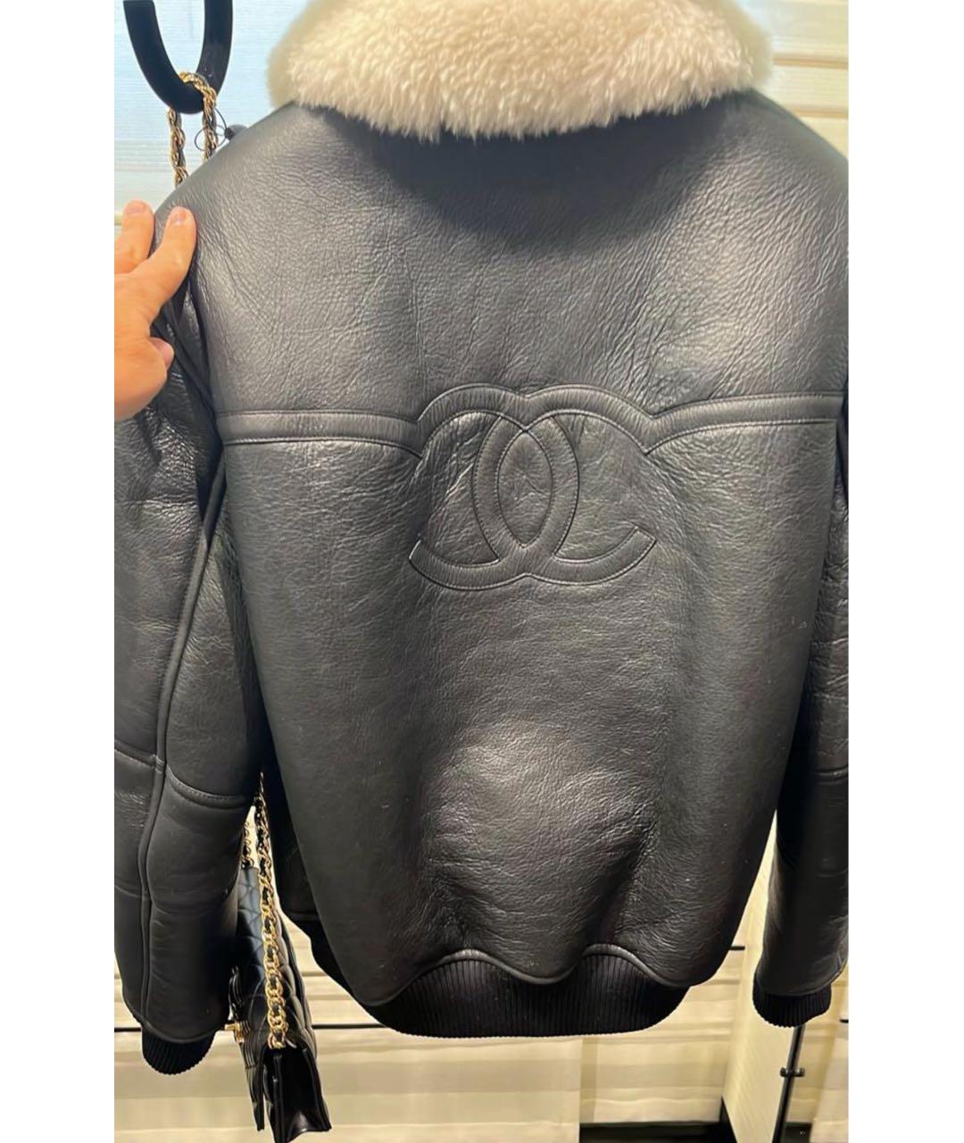 CHANEL Черная кожаная дубленка, фото 2