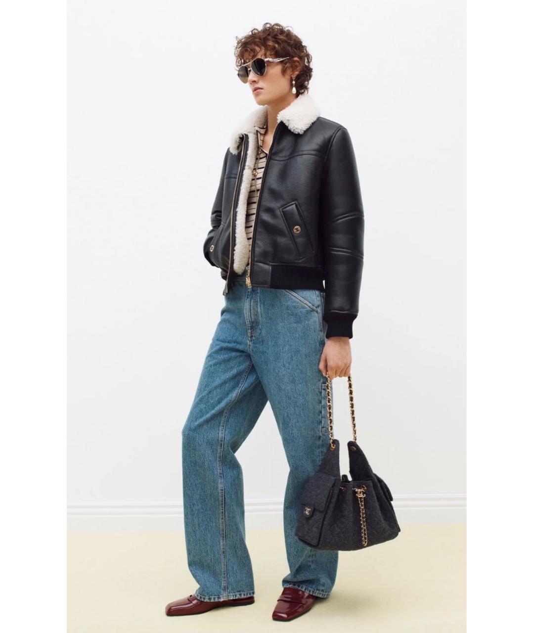 CHANEL Черная кожаная дубленка, фото 5