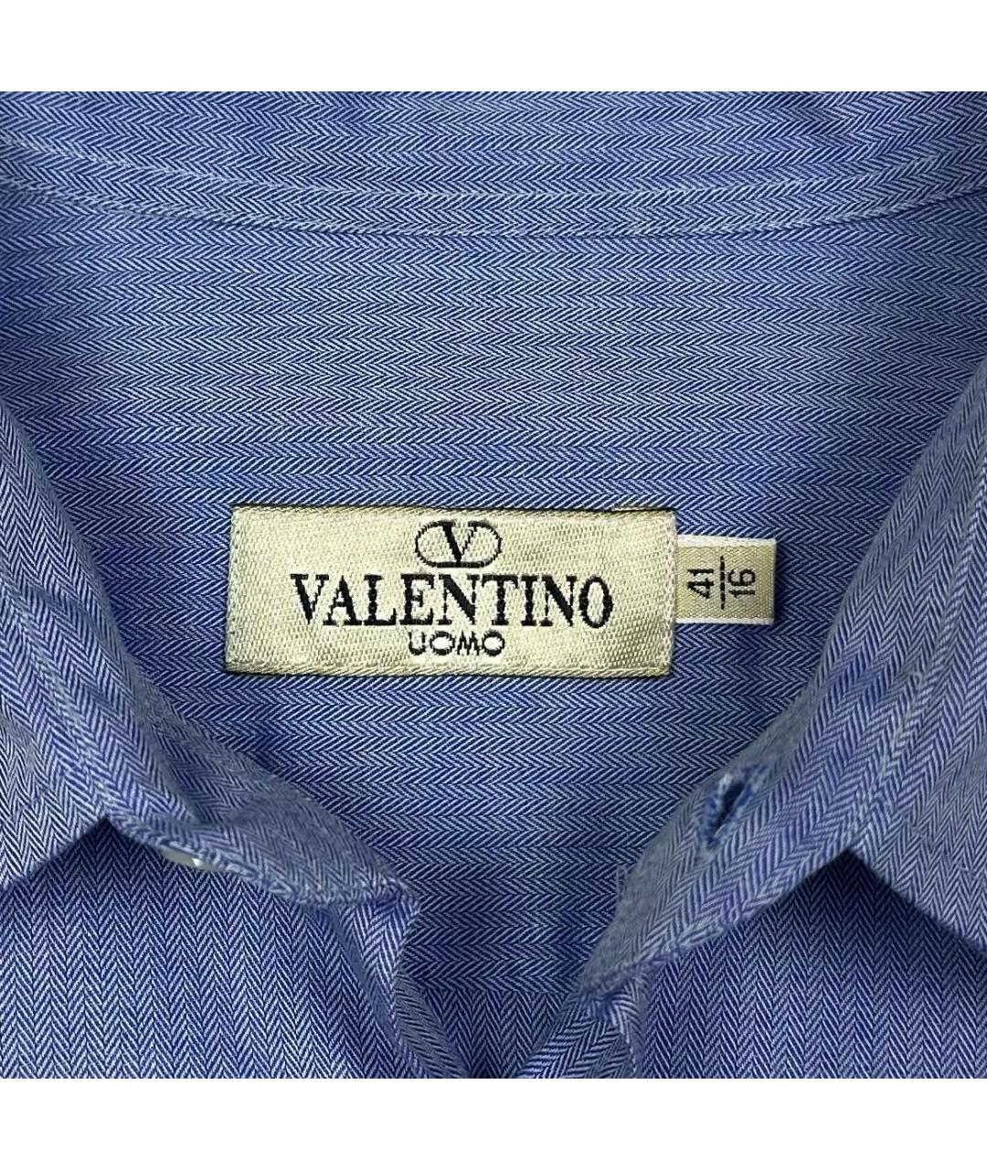 VALENTINO Голубая хлопковая классическая рубашка, фото 6
