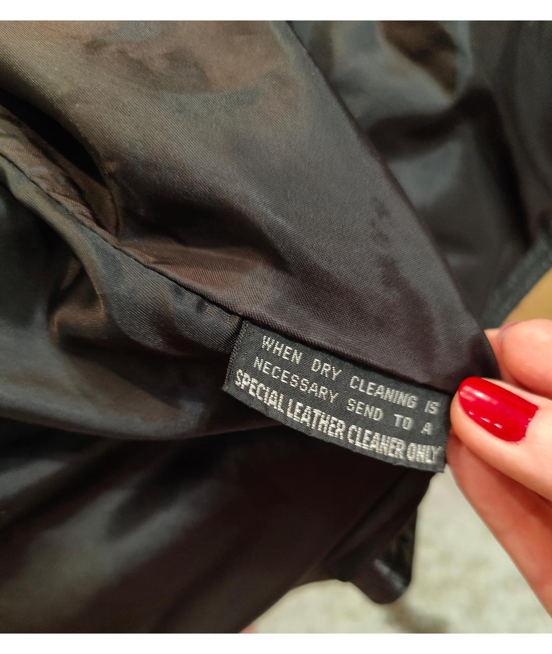 VERSACE Черная кожаная куртка, фото 6