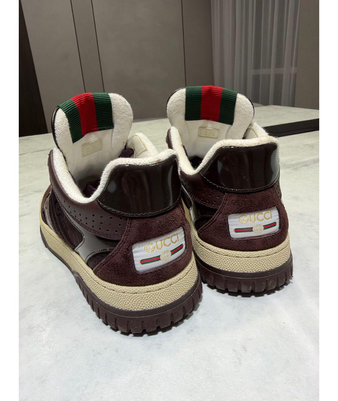 GUCCI Бордовые кроссовки, фото 3