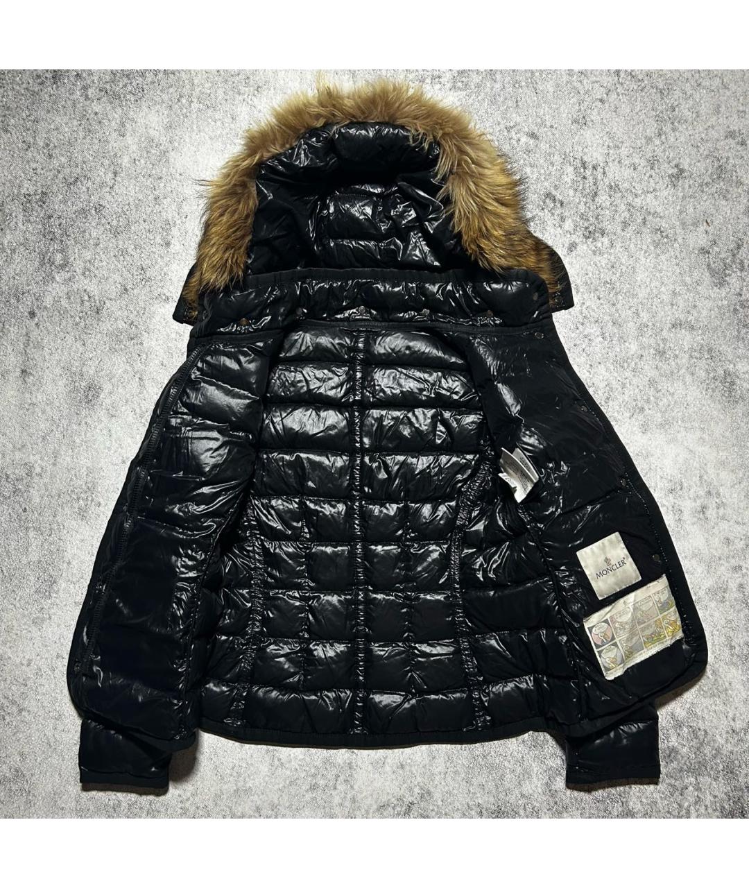 MONCLER Черный нейлоновый пуховик, фото 2