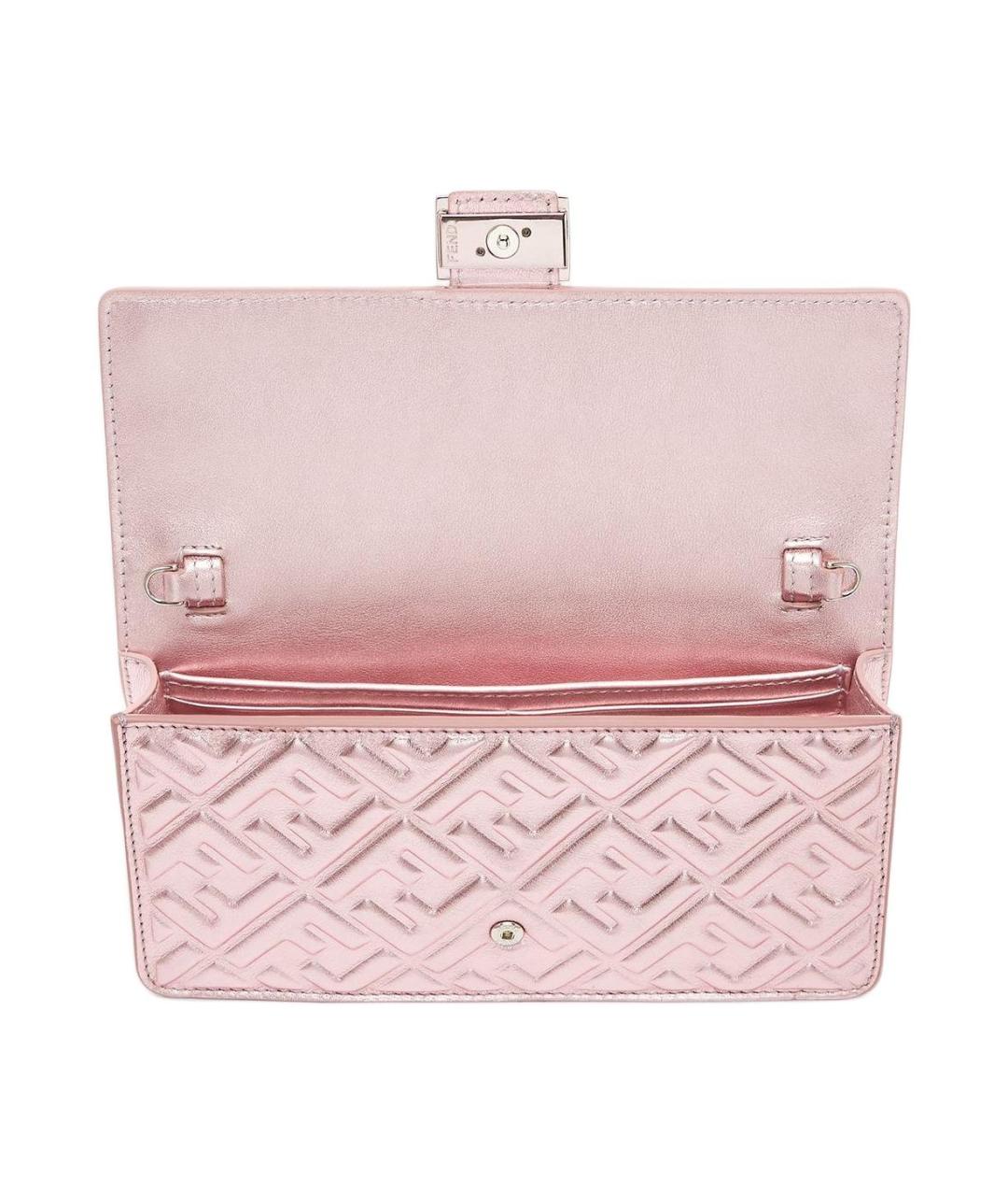 FENDI Розовый кожаный кошелек, фото 4