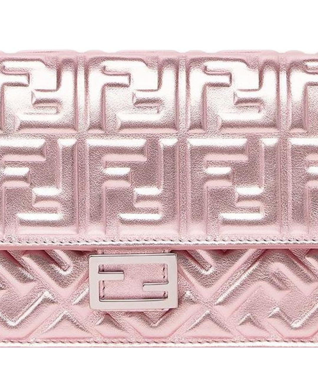 FENDI Розовый кожаный кошелек, фото 5