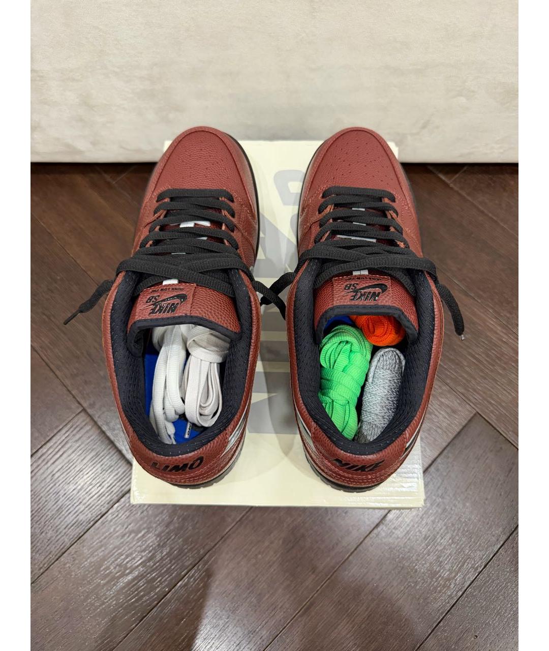 NIKE Коричневые кожаные низкие кроссовки / кеды, фото 2
