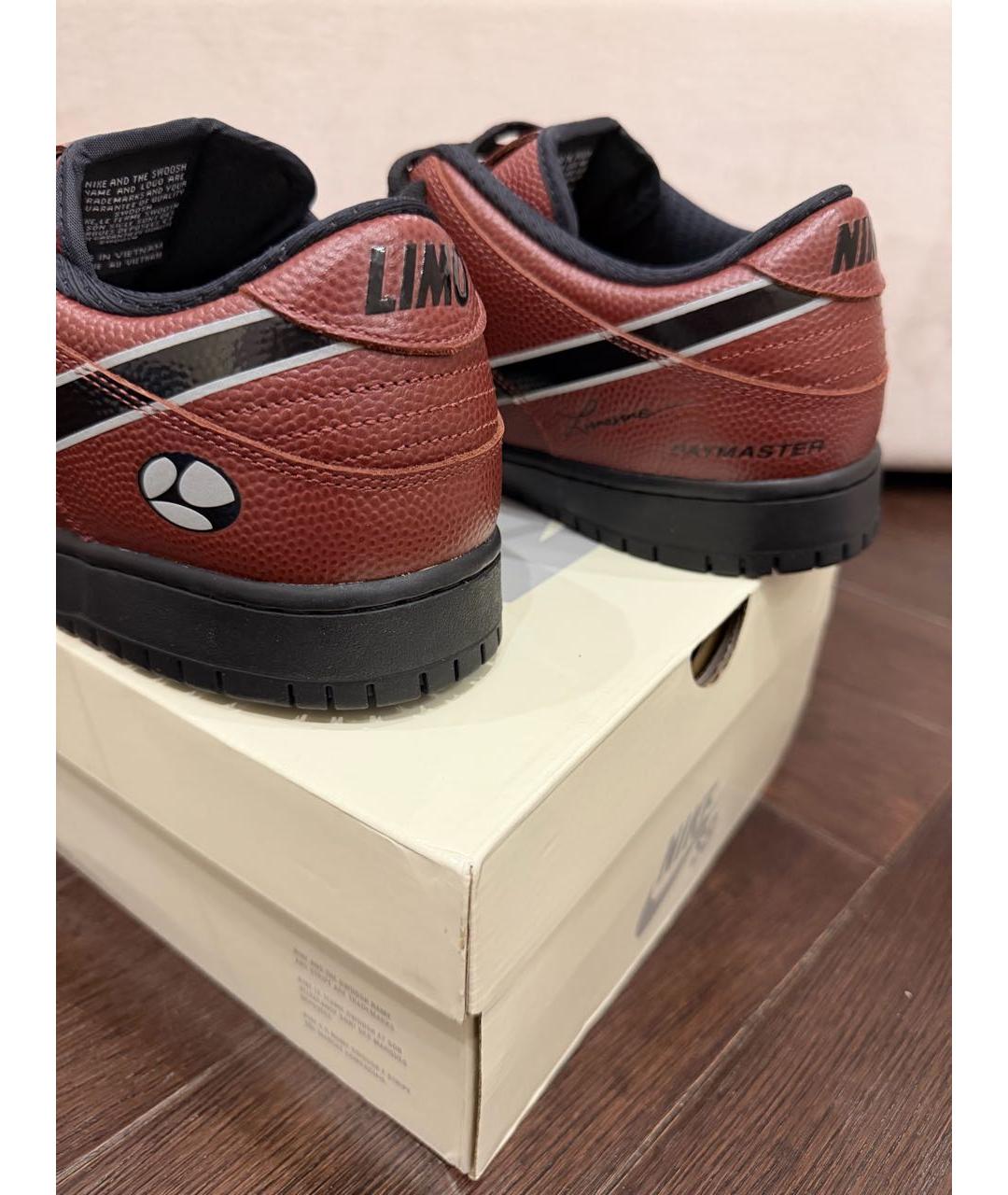 NIKE Коричневые кожаные низкие кроссовки / кеды, фото 5
