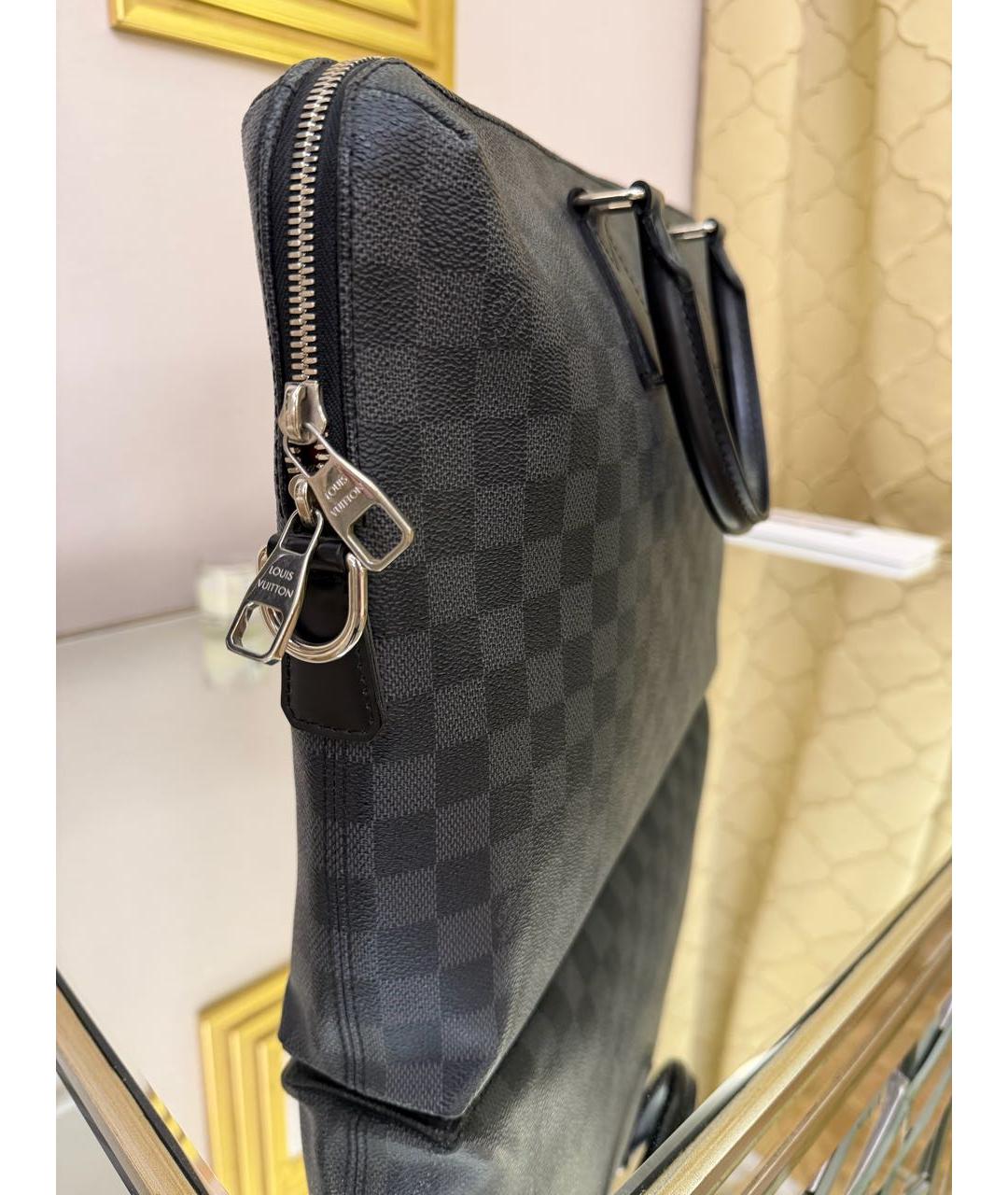 LOUIS VUITTON Серый портфель из канвы, фото 3