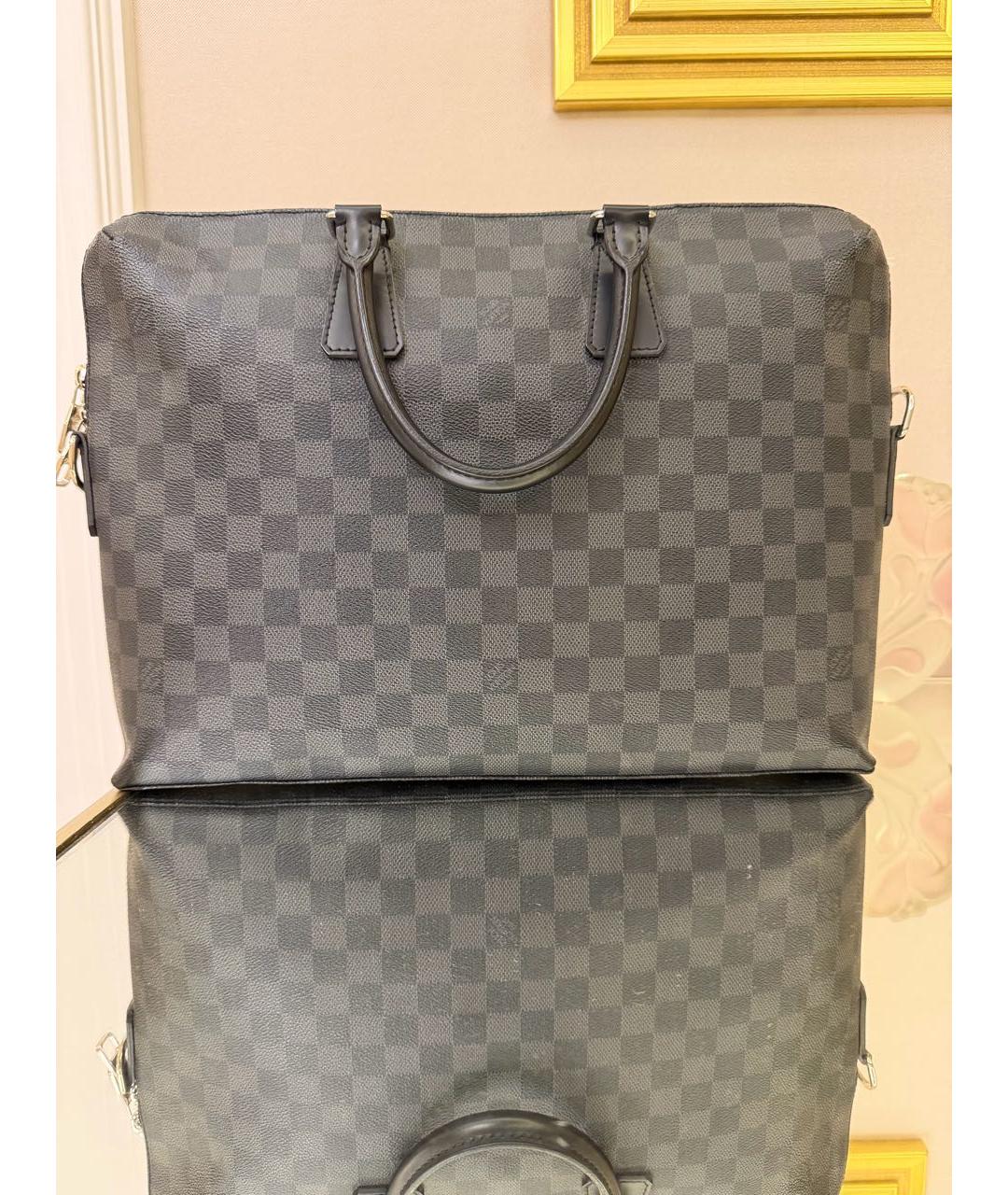 LOUIS VUITTON Серый портфель из канвы, фото 8