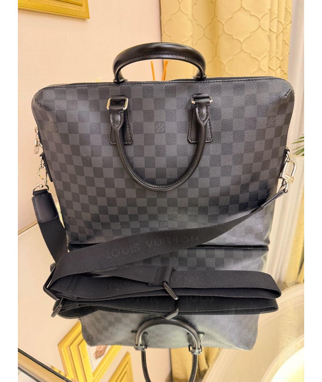 LOUIS VUITTON Серый портфель из канвы, фото 7