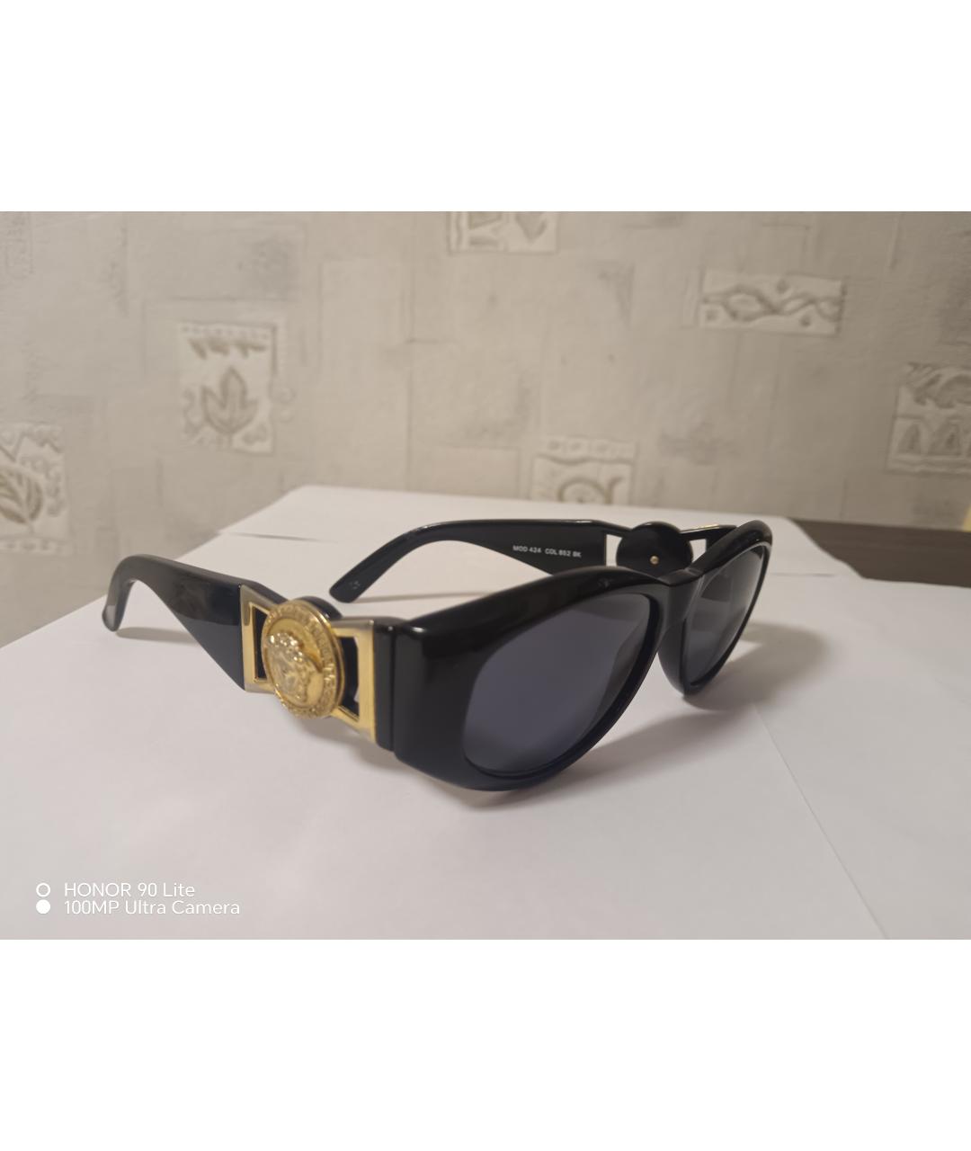 VERSACE Черные пластиковые солнцезащитные очки, фото 2