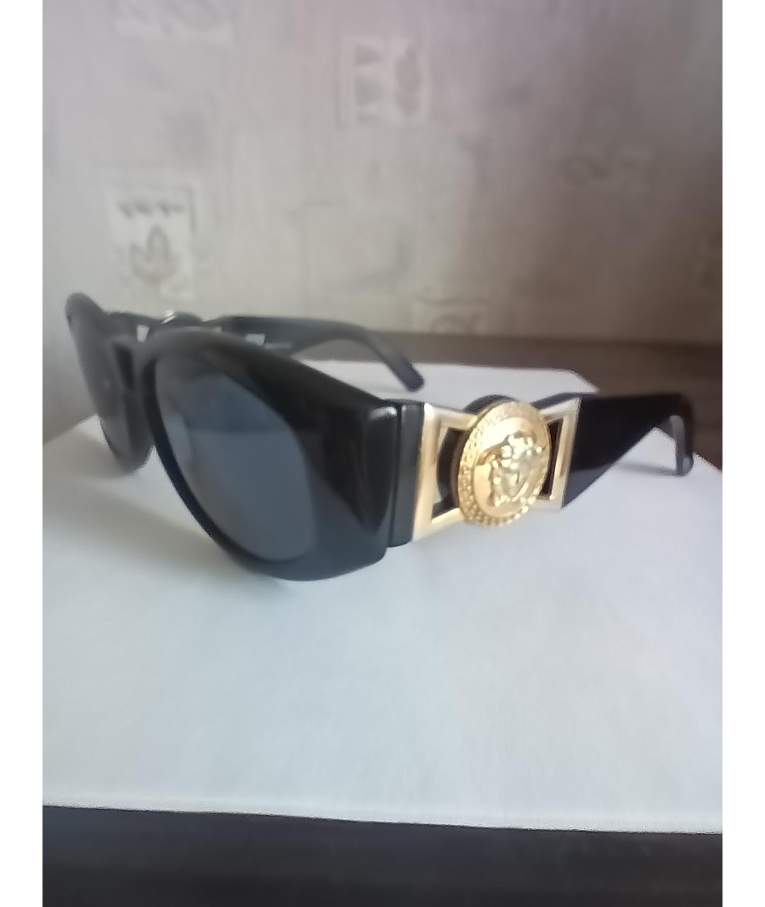 VERSACE Черные пластиковые солнцезащитные очки, фото 7