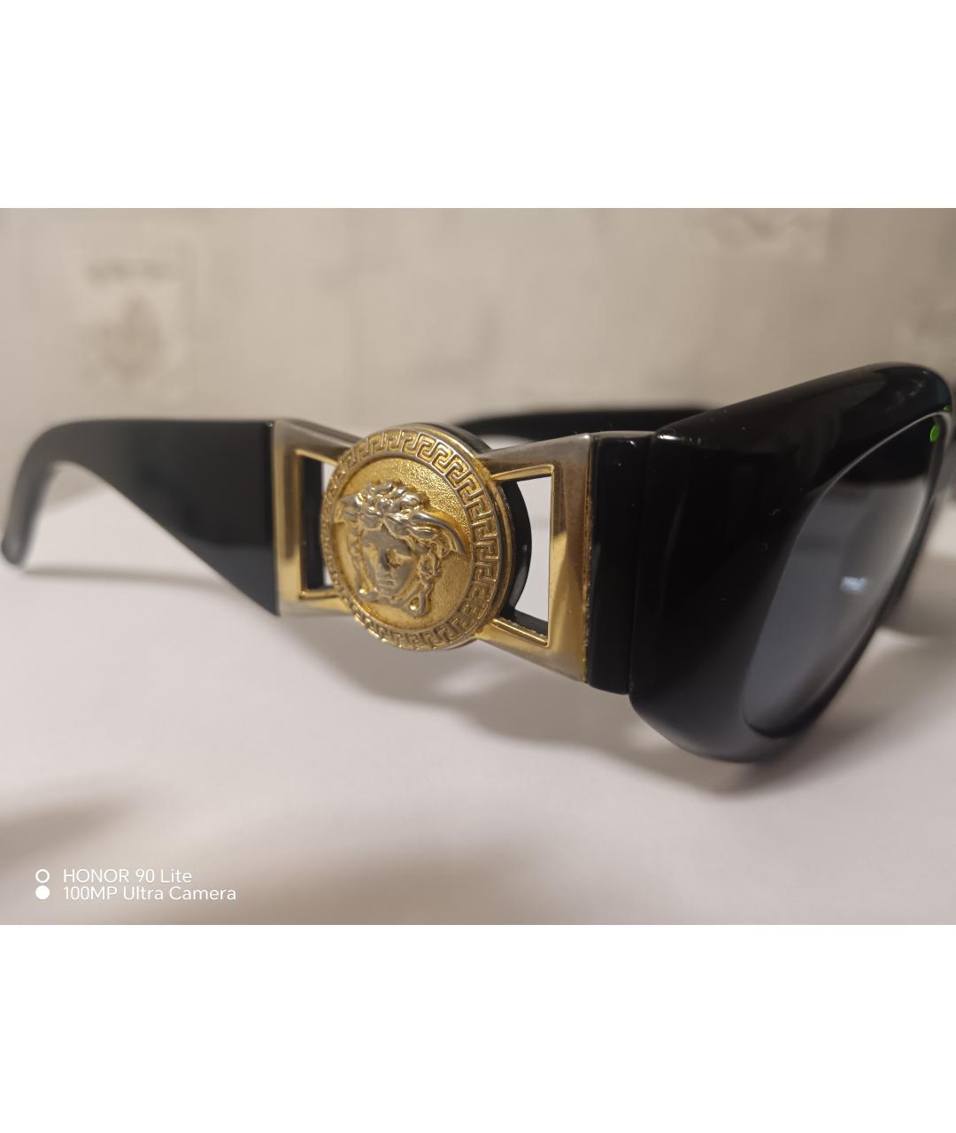 VERSACE Черные пластиковые солнцезащитные очки, фото 3