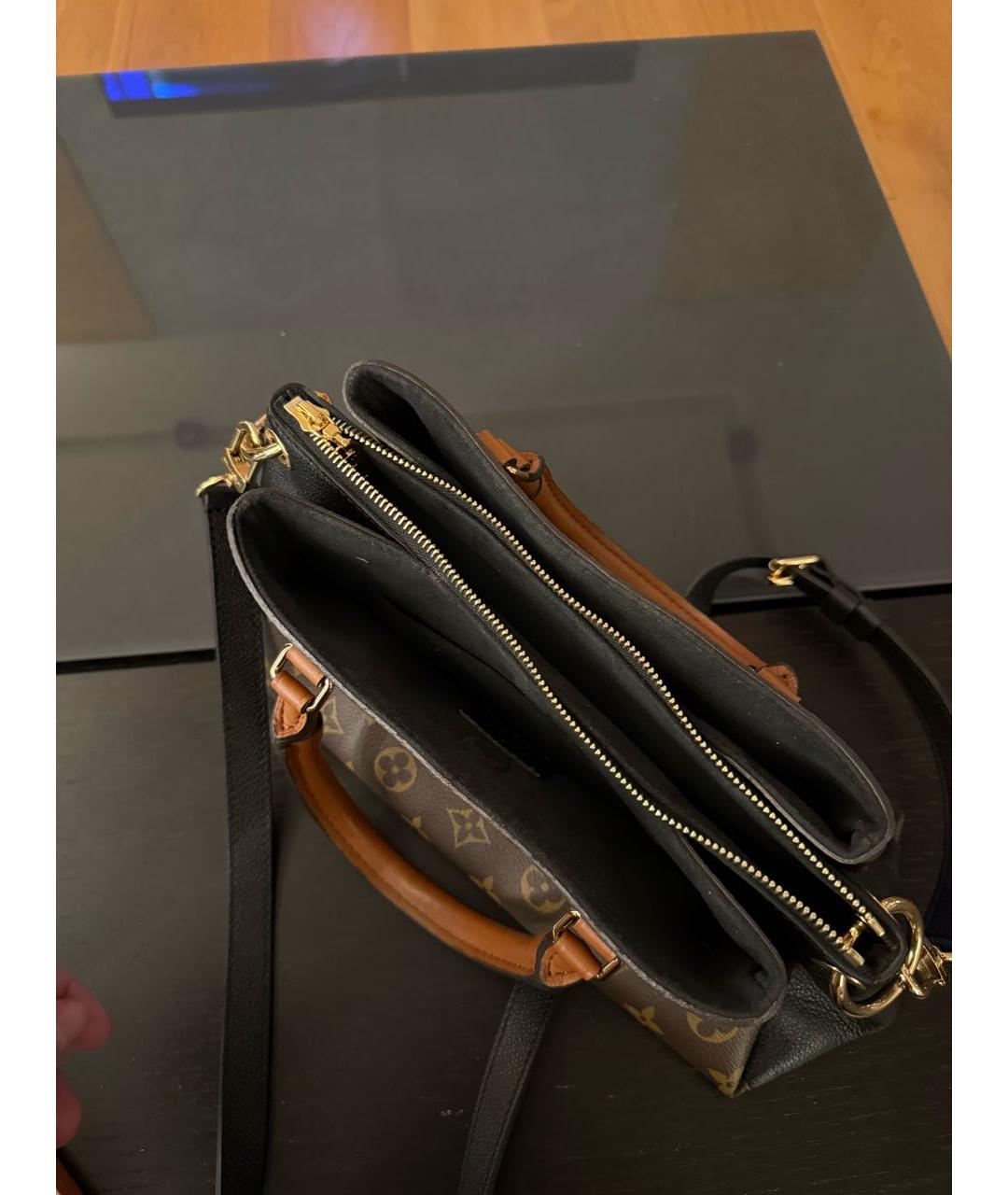 LOUIS VUITTON Коричневая кожаная сумка с короткими ручками, фото 4