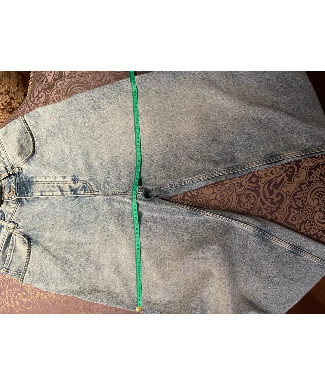 BALENCIAGA Голубые хлопковые прямые джинсы, фото 5