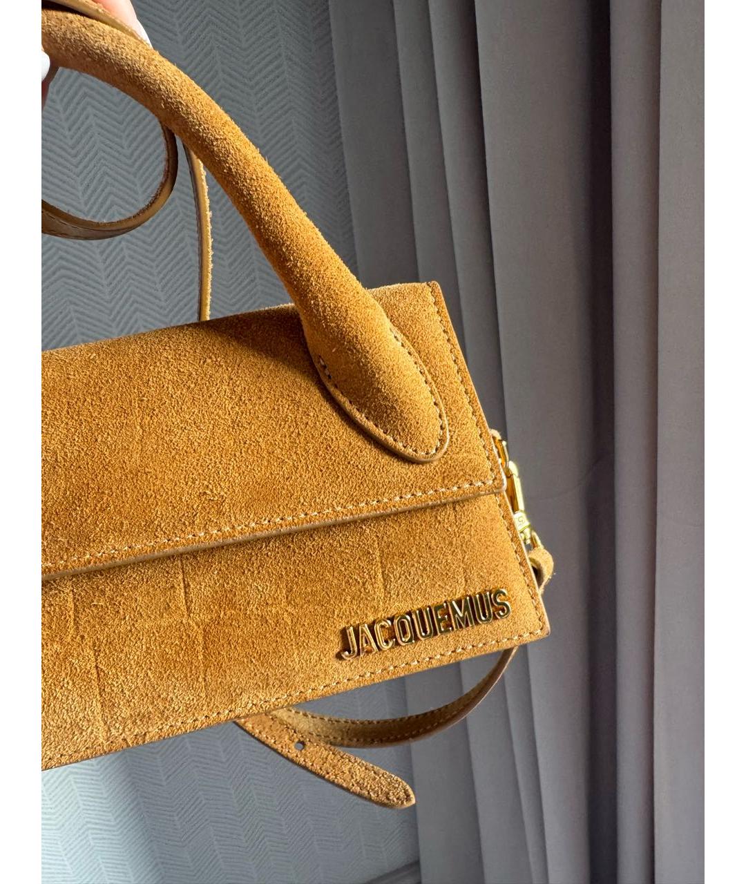 JACQUEMUS Коричневая замшевая сумка через плечо, фото 6