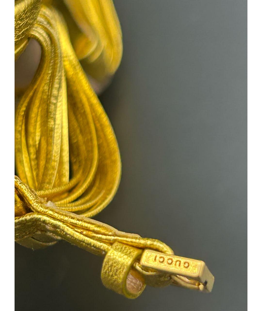 GUCCI Золотые кожаные босоножки, фото 6