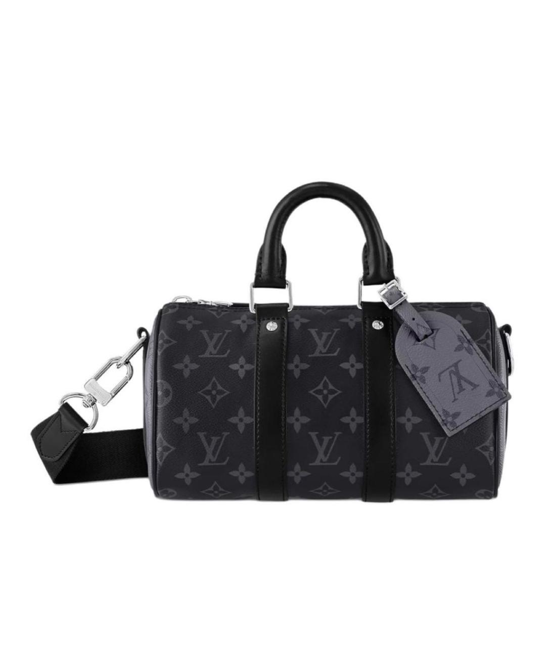 LOUIS VUITTON Черная кожаная сумка с короткими ручками, фото 8