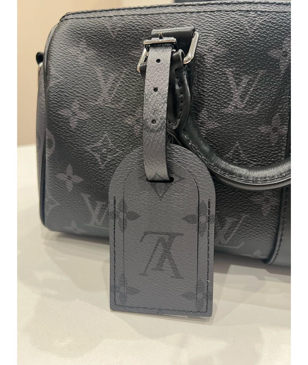 LOUIS VUITTON Черная кожаная сумка с короткими ручками, фото 5