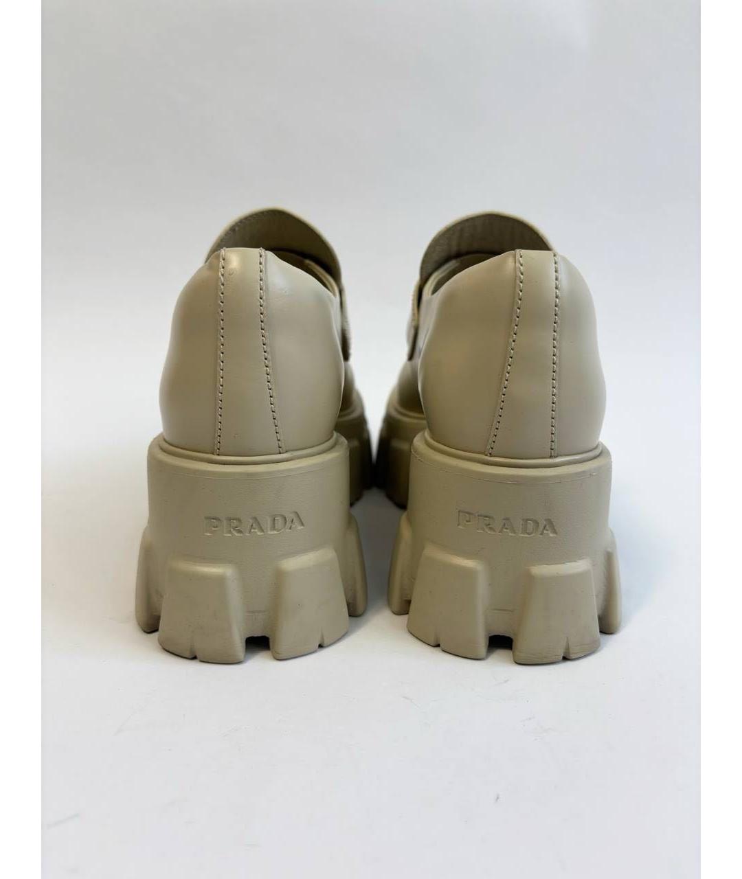 PRADA Бежевые кожаные брогги и оксфорды, фото 4