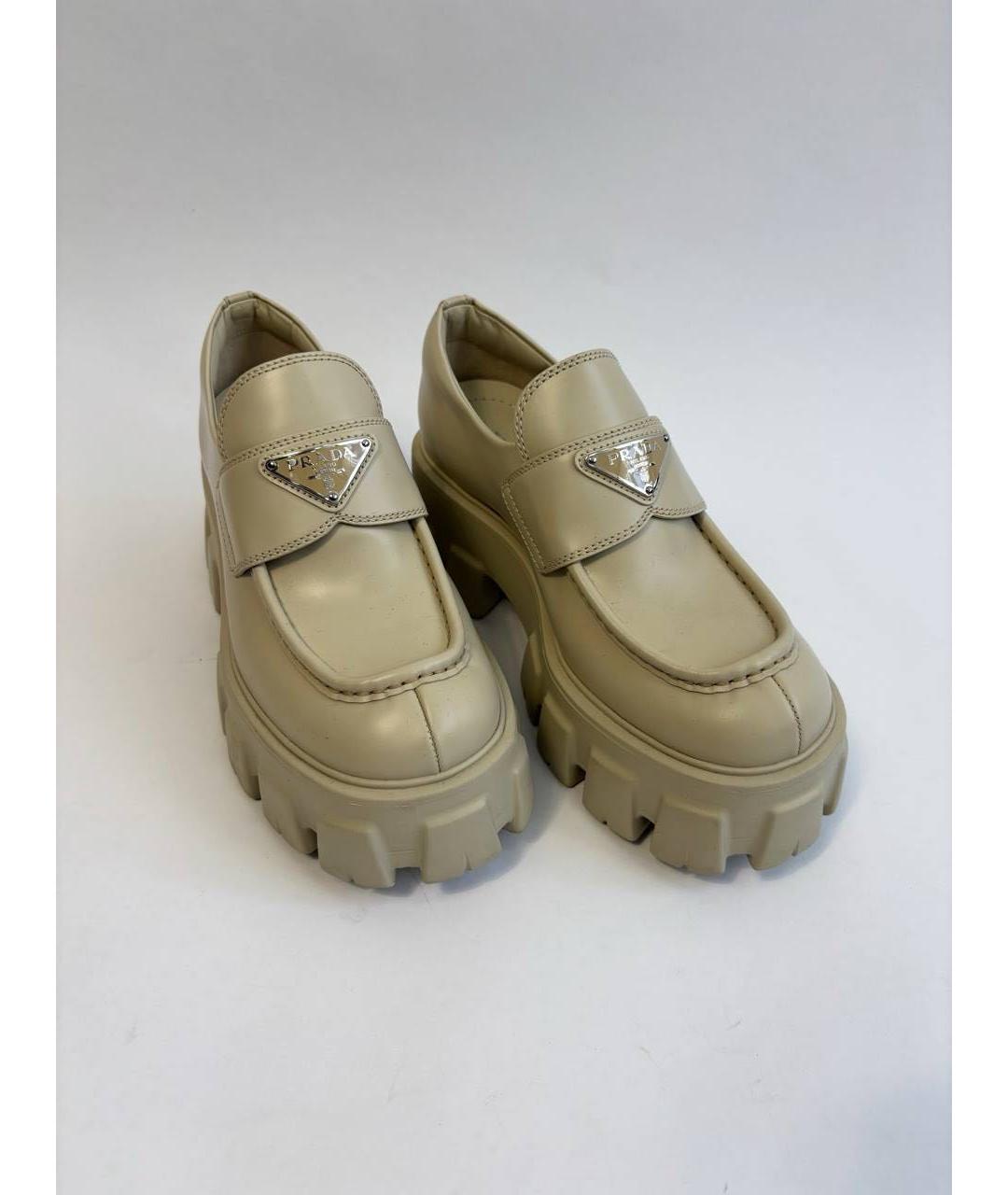 PRADA Бежевые кожаные брогги и оксфорды, фото 2