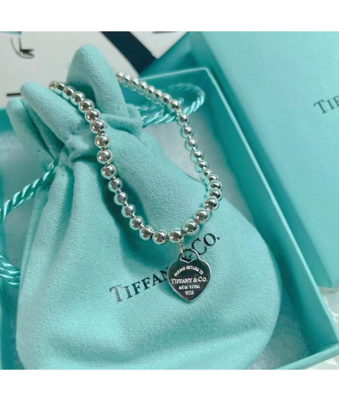 TIFFANY&CO Красный серебряный браслет, фото 3