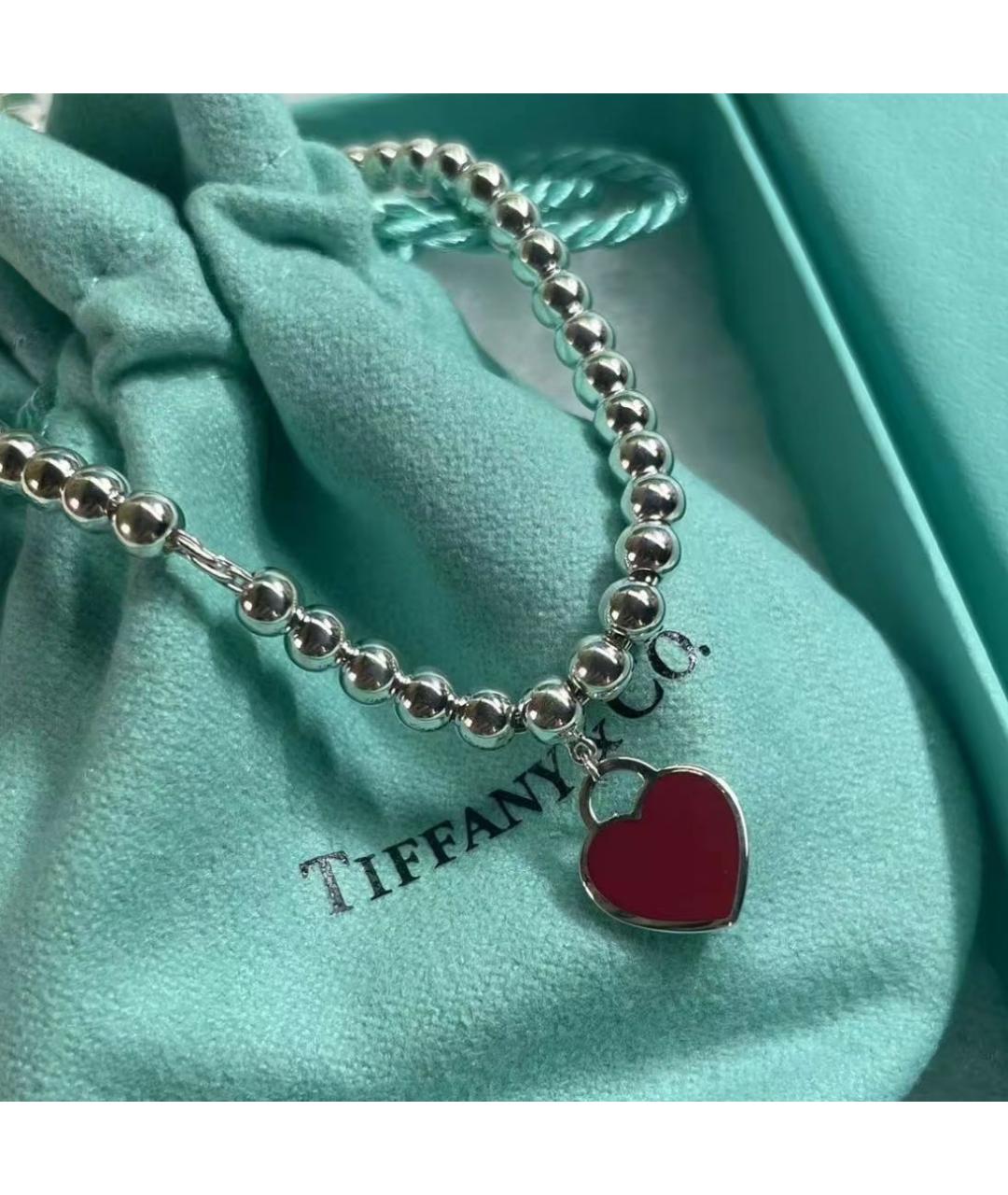 TIFFANY&CO Красный серебряный браслет, фото 4