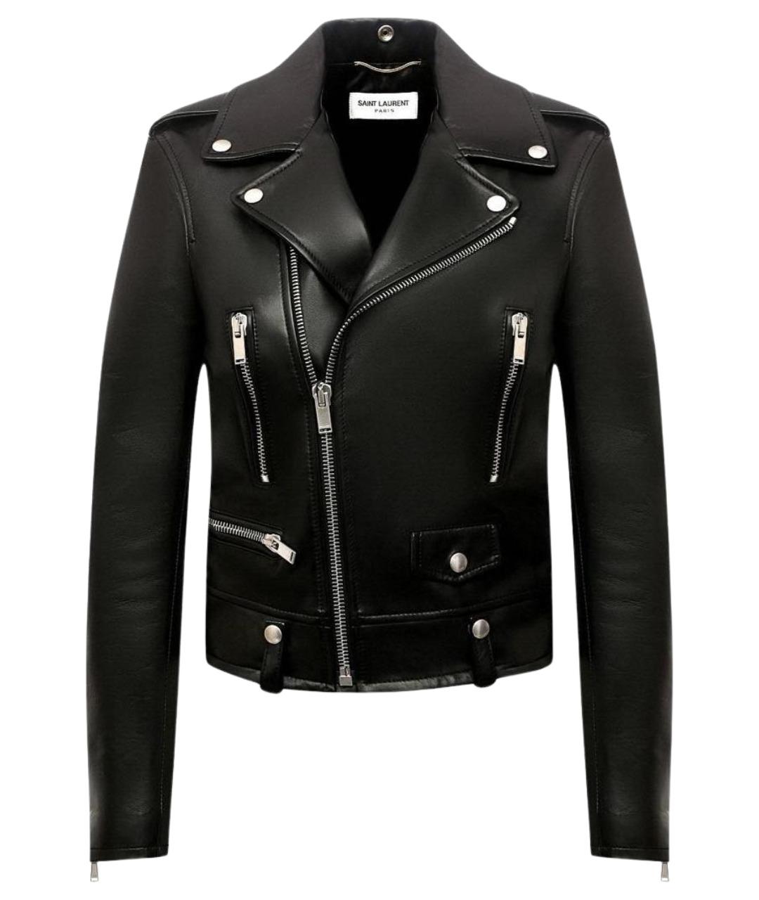 SAINT LAURENT Черная кожаная куртка, фото 1