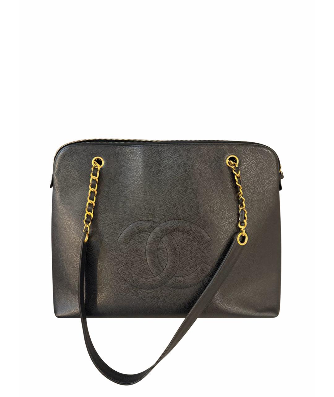 CHANEL Черная кожаная сумка тоут, фото 1